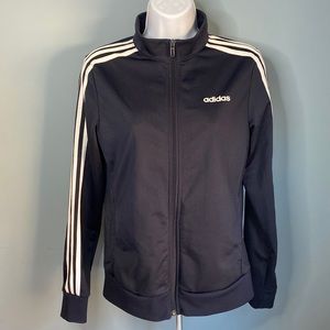 Adidas track warm up jacket black white stripes S